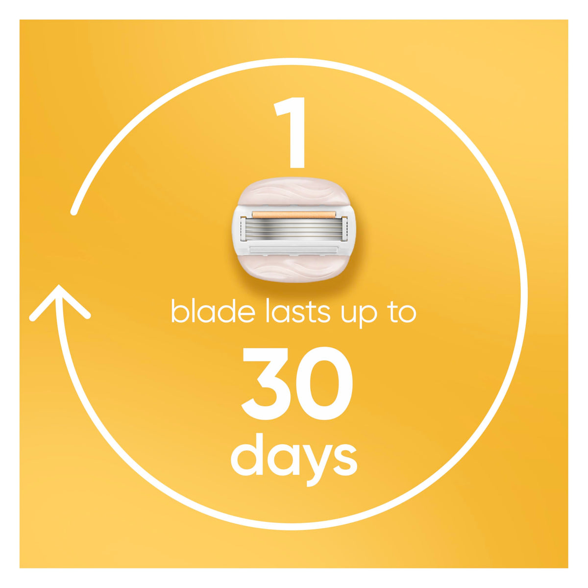 Gillette Venus cartridge clipped onto a reusable handle for easy swapping