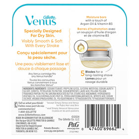 Gillette Venus refills arranged to show included cartridges and clear labeling