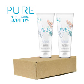 Close-up foam texture from Gillette Venus PURE showing rich creamy lather for smooth razor glide