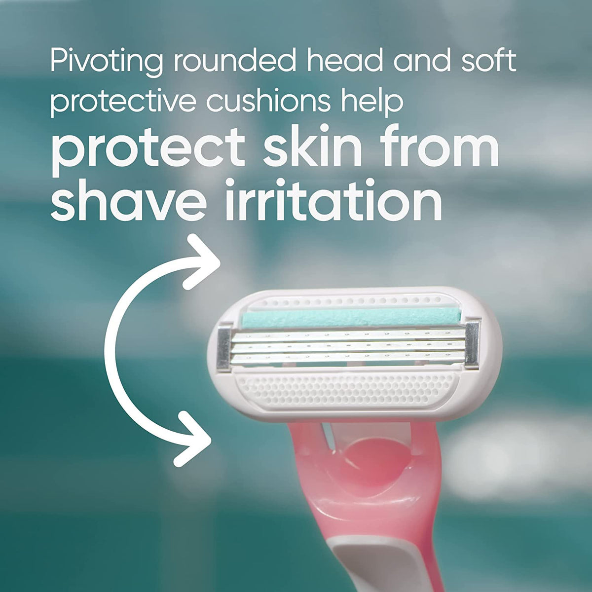 Gillette Venus razor held in hand to illustrate size and ergonomic benefit