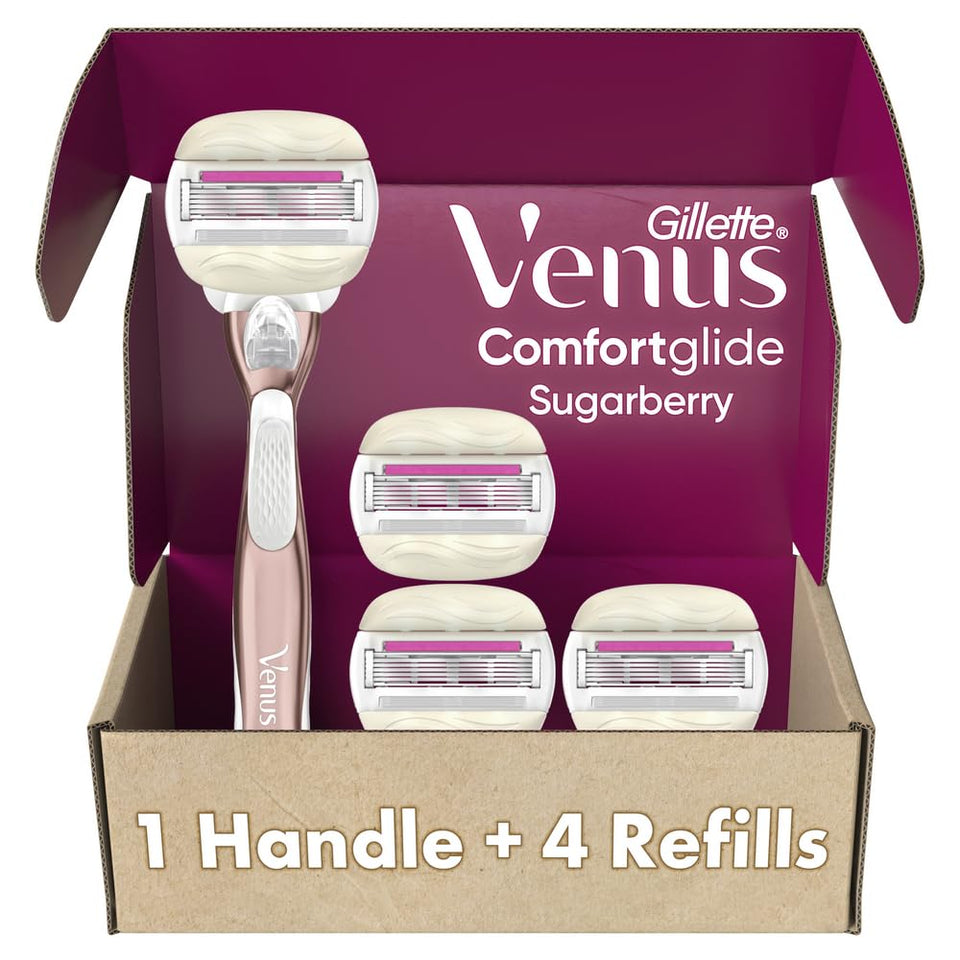 Gillette Venus rose gold metal handle showing premium grip and control