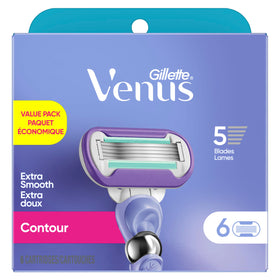 Gillette Venus blade coating detail showing rust-resistant finish for longer blade life