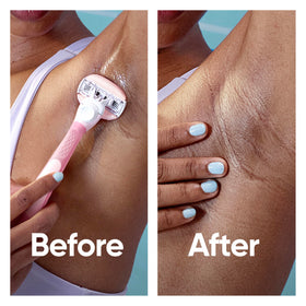 White tea visual with Gillette Venus implying fresh scented shaves