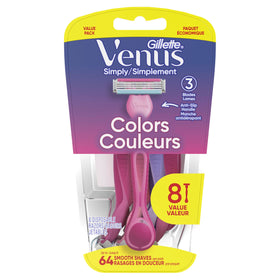 Gillette Venus Simply3 on a bathroom vanity styled to show everyday shaving ease