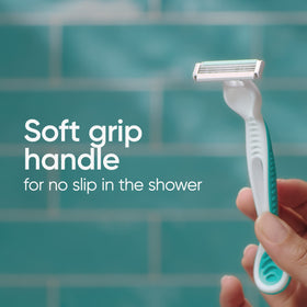 Using Gillette Venus razor in bikini area to navigate curves gently and safely