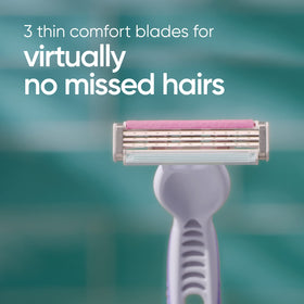 Gillette Venus beside a coin to show razor size and travel-friendly portability