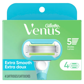 Gillette Venus cartridges next to ruler for size and scale clarity benefit