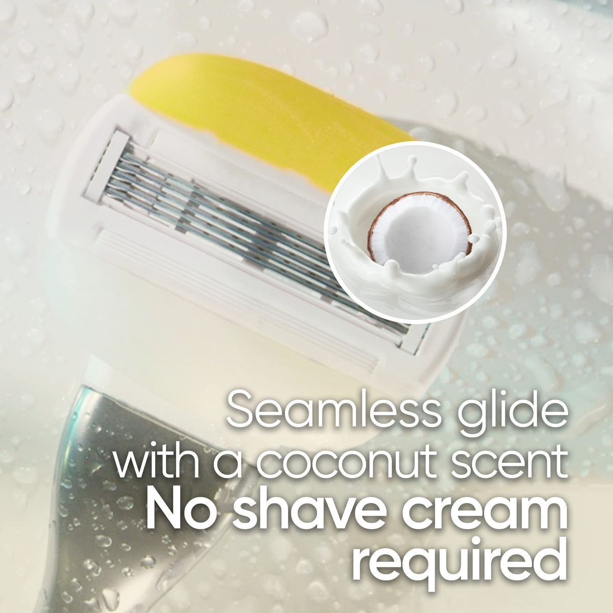 Gillette Venus refills next to ruler demonstrating compact cartridge size