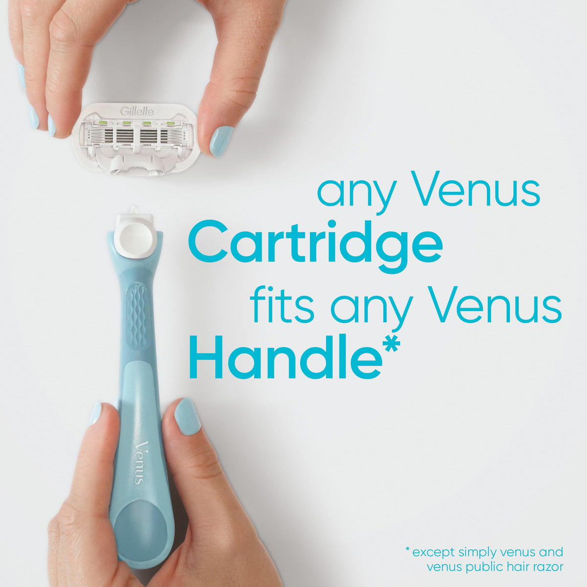 Gillette Venus razor next to a ruler for size and scale comparison to show compact, ergonomic design