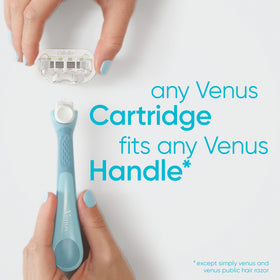 Gillette Venus razor next to a ruler for size and scale comparison to show compact, ergonomic design