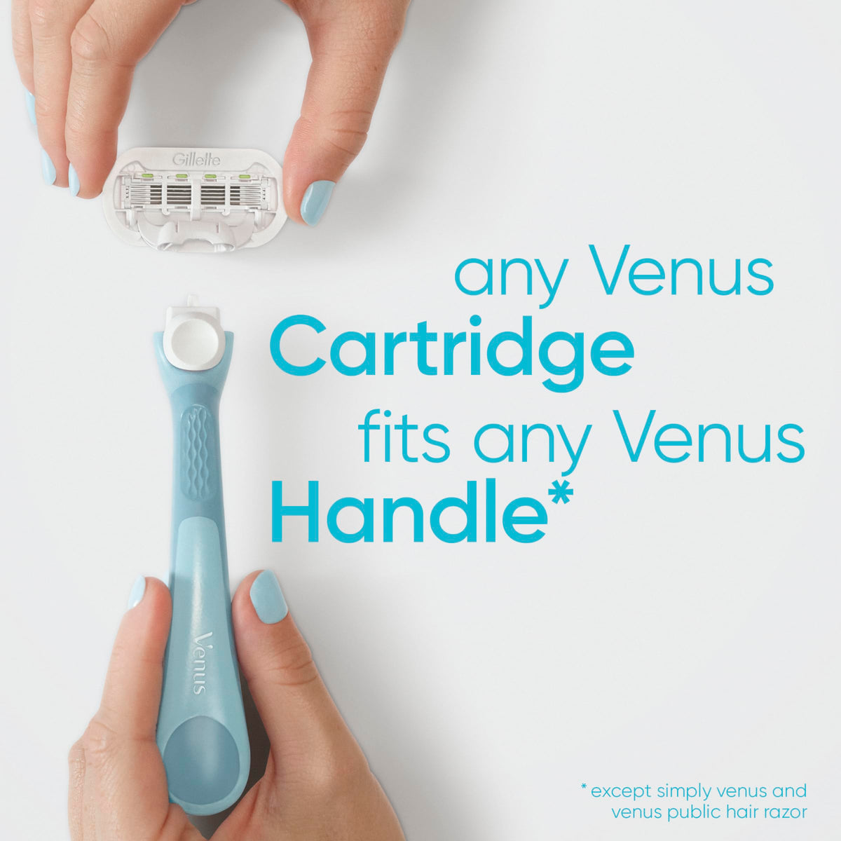 Gillette Venus refills beside ruler for scale and cartridge sizing