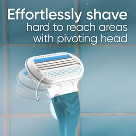 Gillette Venus soft-grip handle texture for secure wet-hand comfort benefit