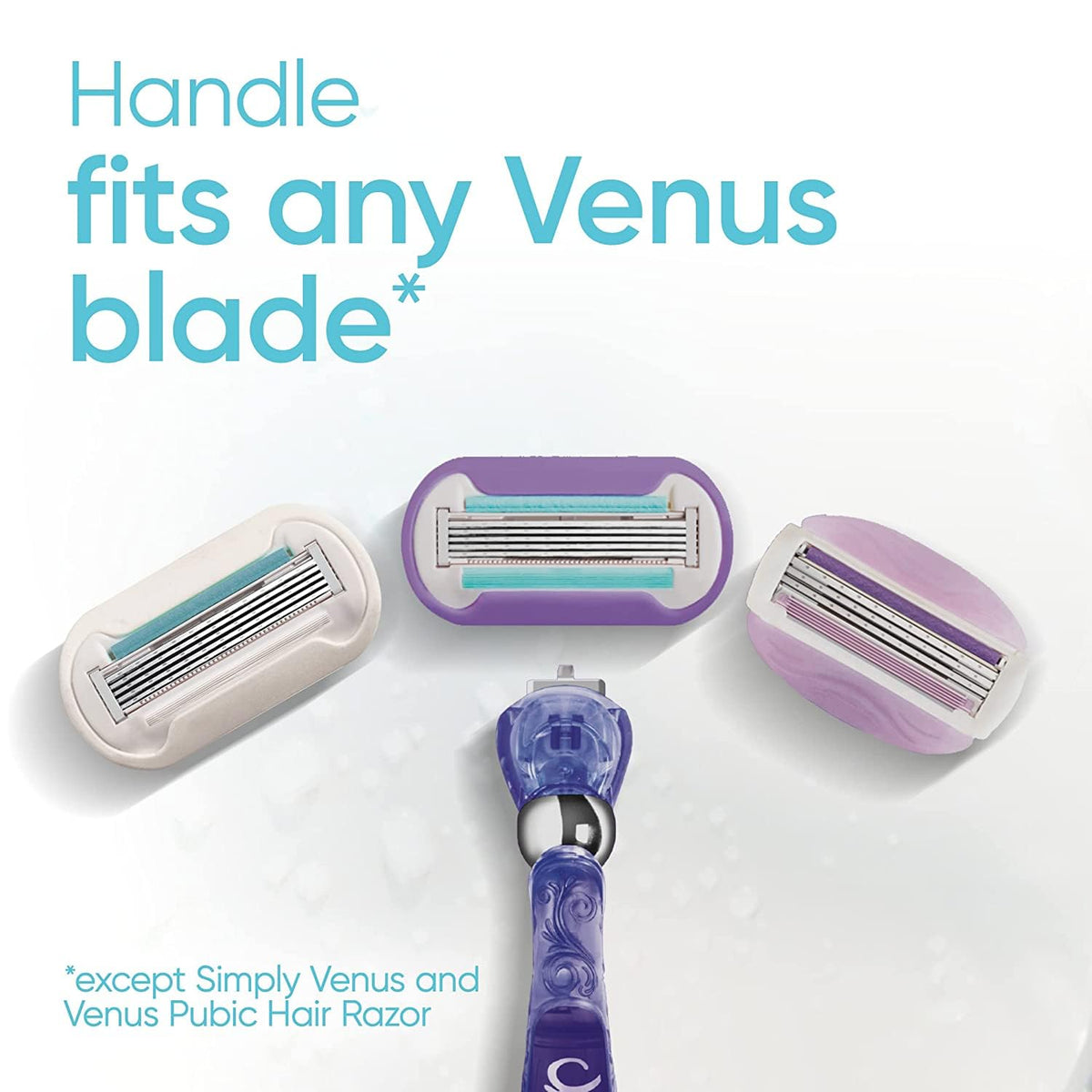 Gillette Venus Swirl package beside a ruler showing size and refill count