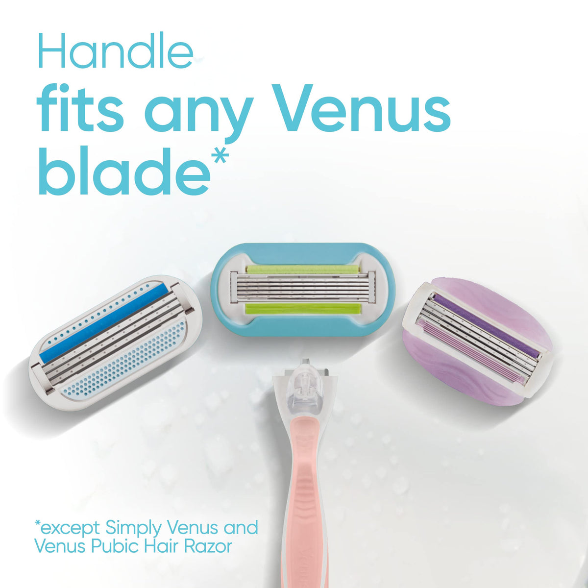 Gillette Venus three refills fanned to show cartridge design and longevity