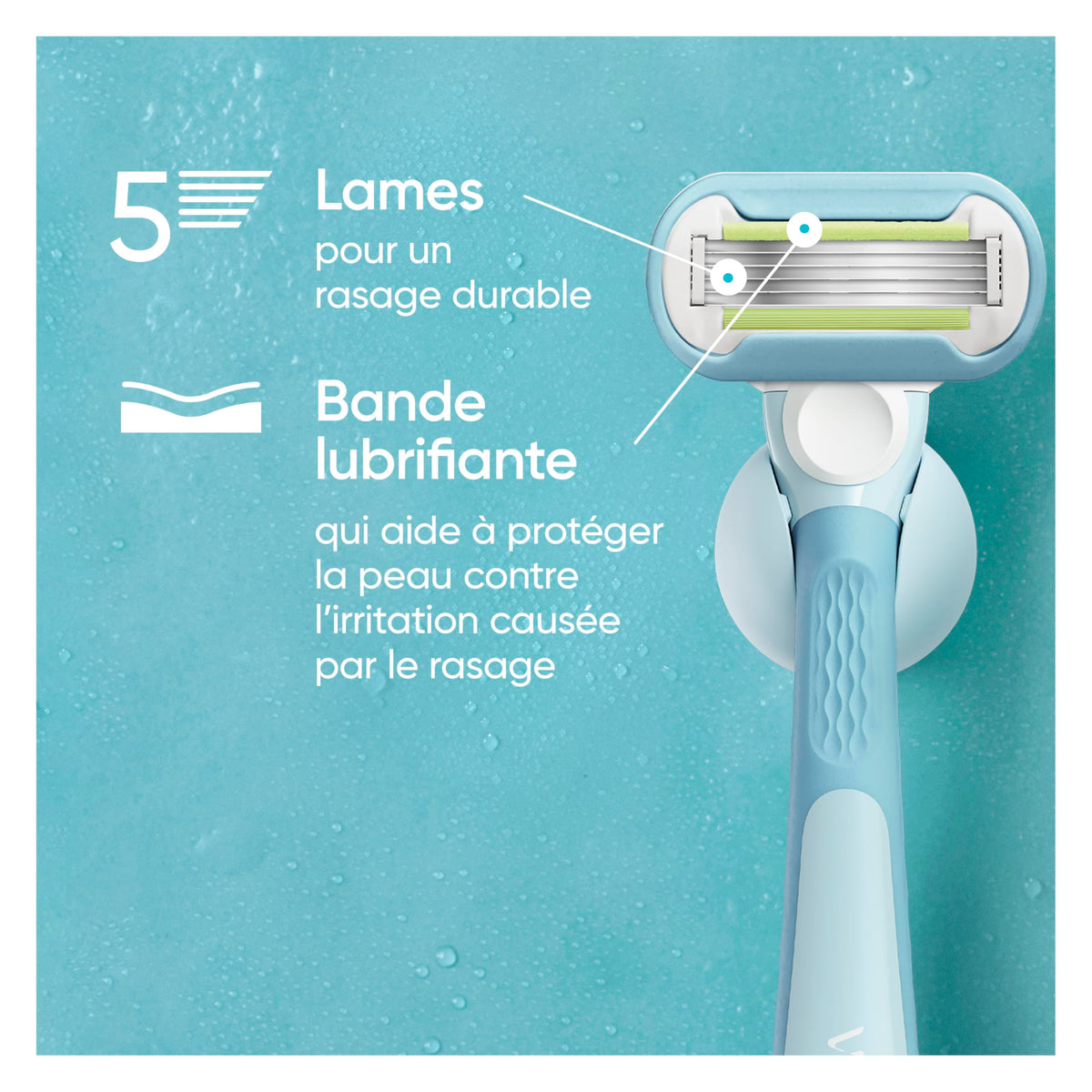 Gillette Venus in-use shot of woman shaving leg for smooth skin results