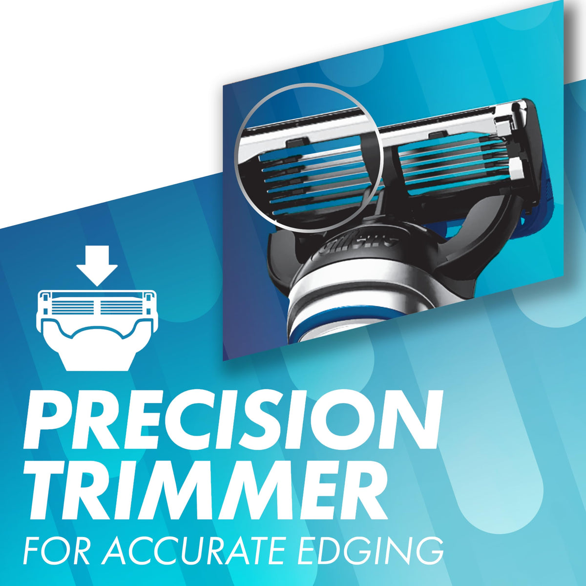 Gillette 5 lubrication strip detail improving glide and smoother strokes