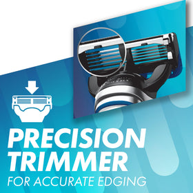 Gillette 5 lubrication strip detail improving glide and smoother strokes