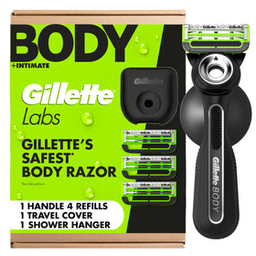 GilletteLabs front packaging showing kit contents and benefits