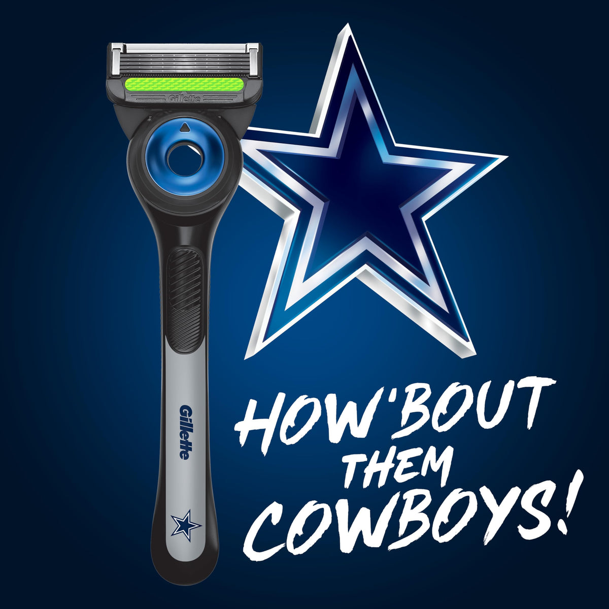 Gillette Labs Cowboys handle close-up highlighting exfoliating bar for smoother shaves