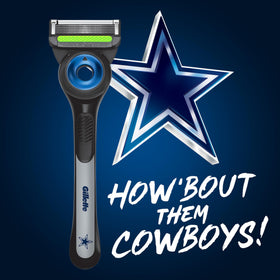 Gillette Labs Cowboys handle close-up highlighting exfoliating bar for smoother shaves