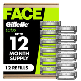 GilletteLabs front packaging showing 12-count refills and brand clarity for convenience