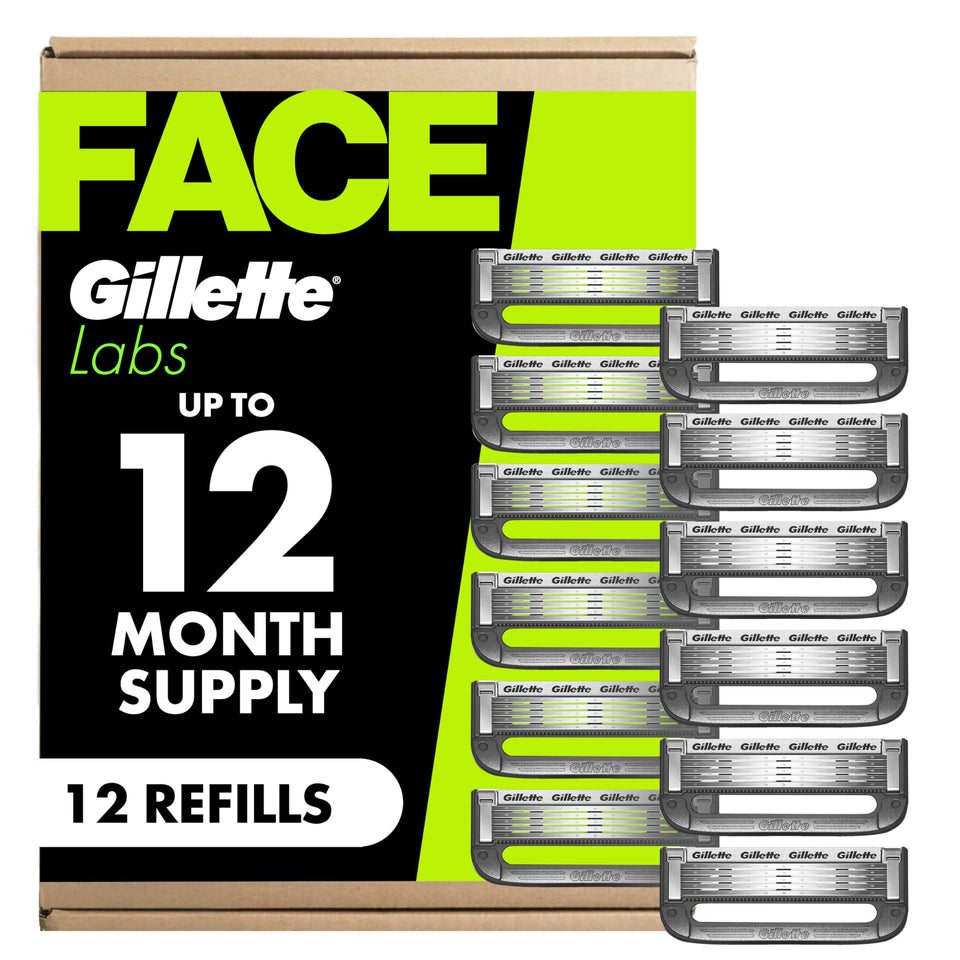 GilletteLabs front packaging showing 12-count refills and brand clarity for convenience