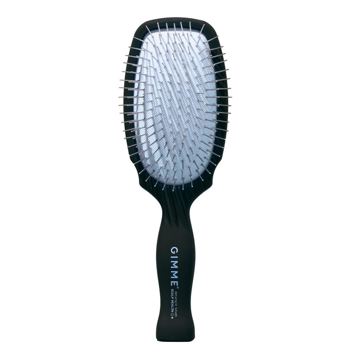 GIMME brush front view showing bristle layout and sleek design benefit detangling