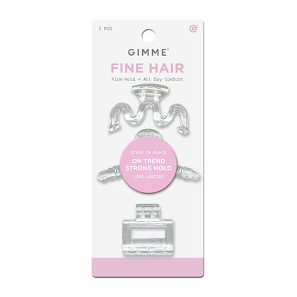 GIMME clear front view showing compact clip and secure hold benefit