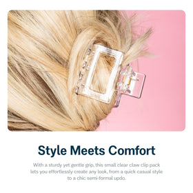 GIMME clip holding a small bun, showing discreet styling and comfort