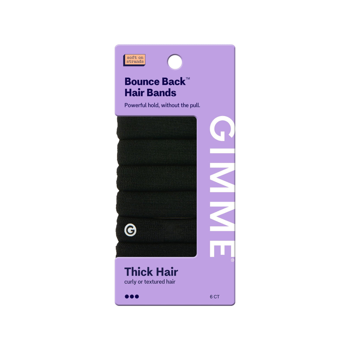 GIMME front packaging showing six black bands and benefits