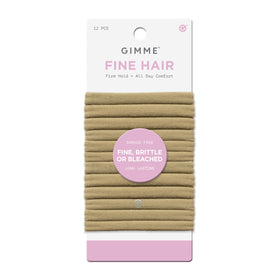 GIMME front packaging showing 12 dark blonde elastics and visible branding for easy selection