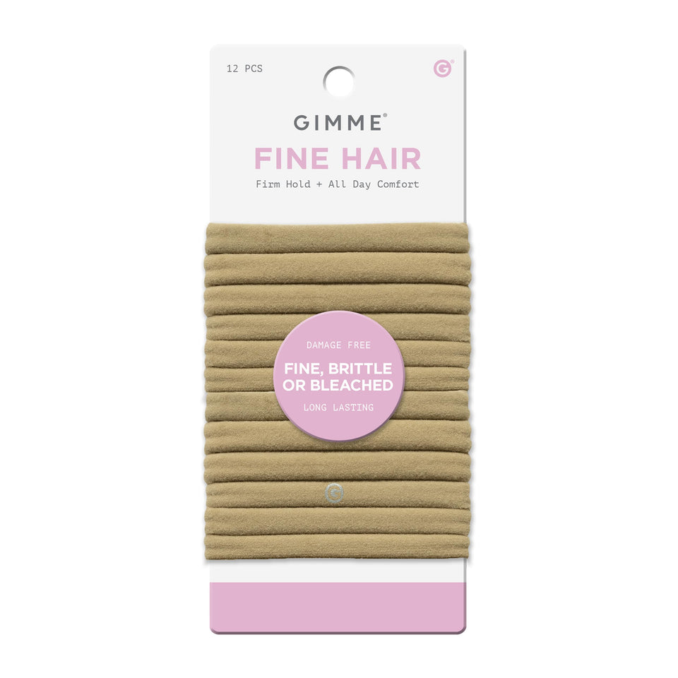 GIMME front packaging showing 12 dark blonde elastics and visible branding for easy selection