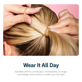 GIMME side profile of single band showing slim, smooth edge for reduced hair friction