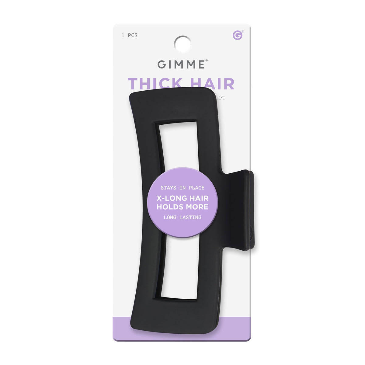 GIMME XL clip front view showing velvet finish and secure grip