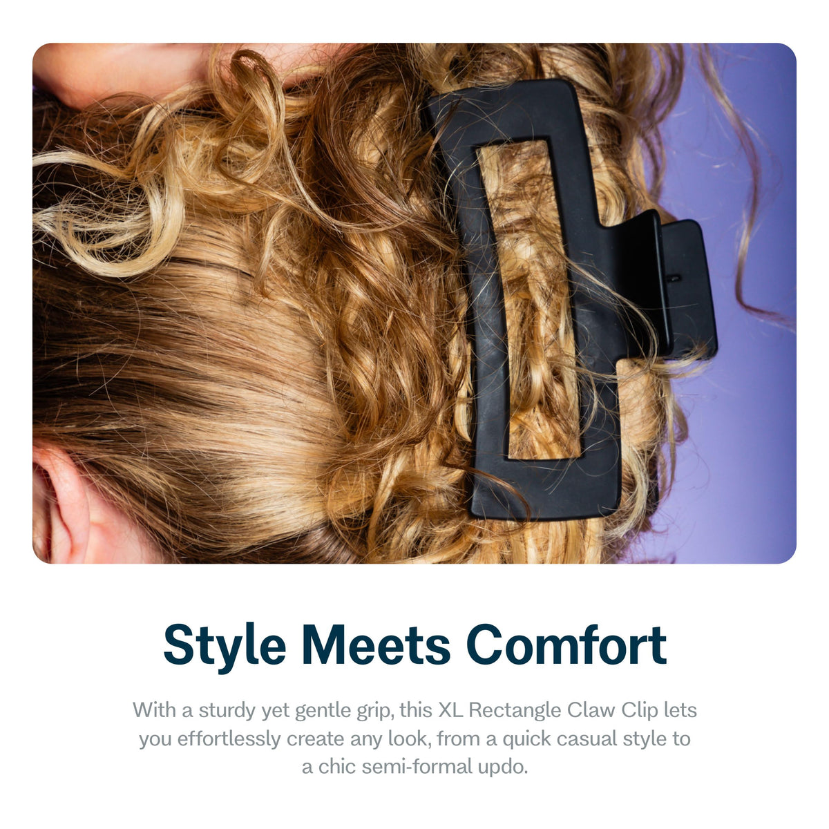 GIMME XL worn in a long hair updo for all-day secure styling