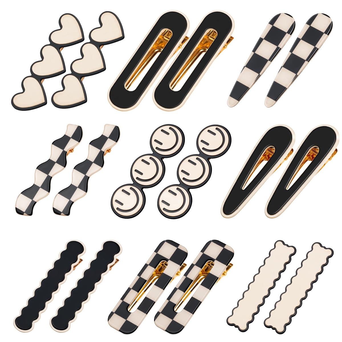 Gingbiss front packaging showing 18 black and white clips, neatly organized