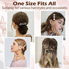 Gingbiss worn in half-up hairstyle adding minimalist monochrome accent
