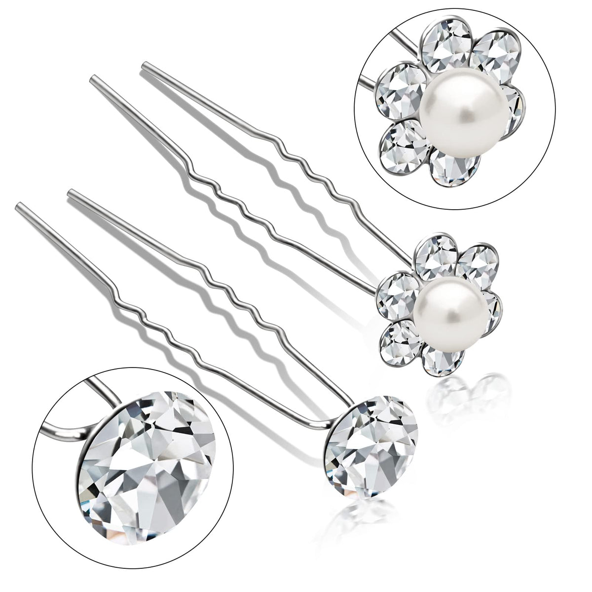Gingbiss pins in updo styling demonstrating secure placement and added sparkle for wedding hair