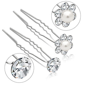 Gingbiss pins in updo styling demonstrating secure placement and added sparkle for wedding hair
