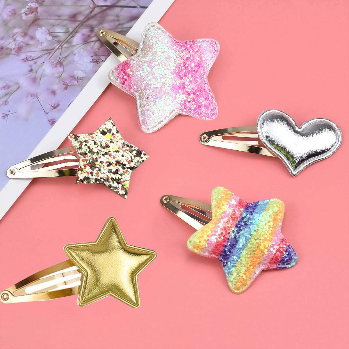 Gingbiss assortment of heart, butterfly and crown clips for outfit matching