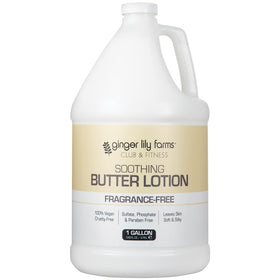 Ginger Lily Farms front label on one-gallon unscented lotion showing clean branding and product name for bulk refill
