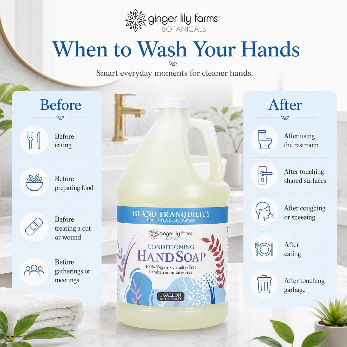 Ginger Lily Farms back label with directions for safe, effective use