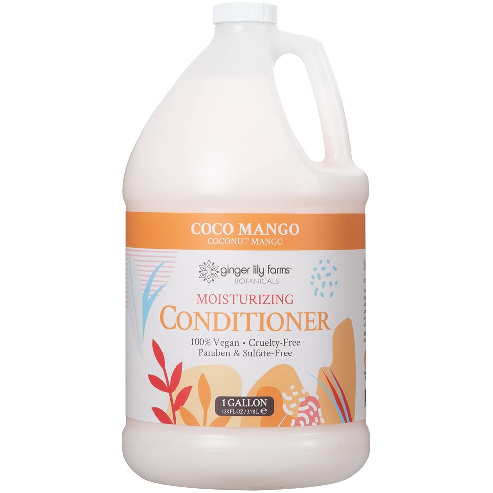 Ginger Lily Farms front label showing coconut mango scent and vegan benefits