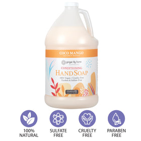 Ginger Lily Farms close-up of label highlighting vegan and cruelty-free benefits
