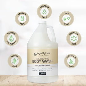 Ginger Lily Farms creamy lather texture demonstrating gentle hydration benefit