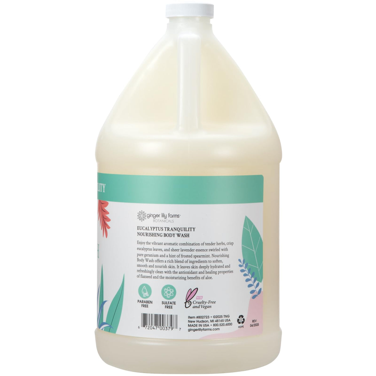 Ginger Lily Farms pouring body wash into palm highlighting easy lather