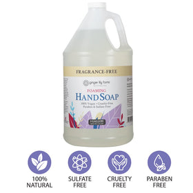 Ginger Lily Farms foam texture close-up showing creamy lather and gentle cleanse benefit