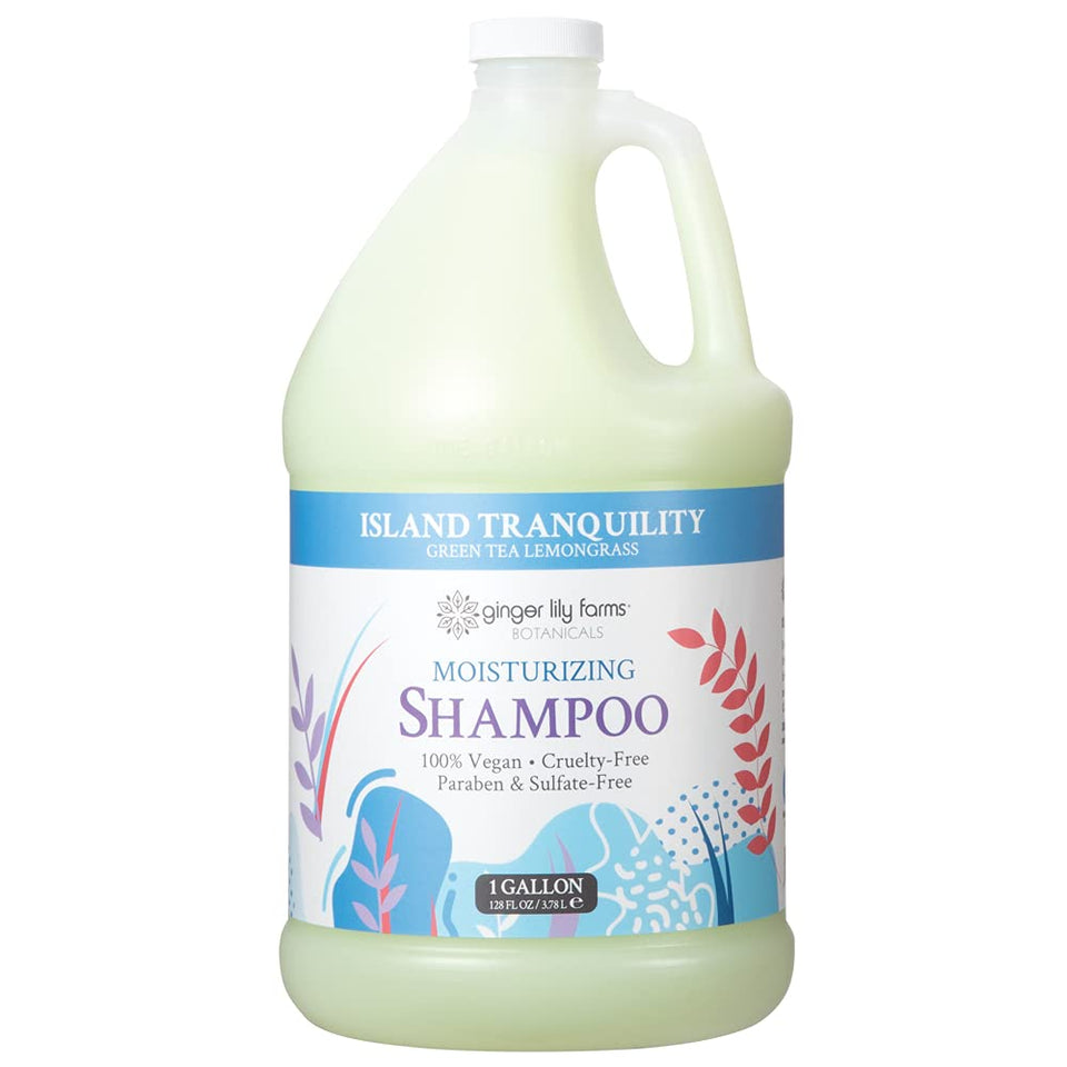 Ginger Lily Farms gallon bottle front view showing eco refill benefit