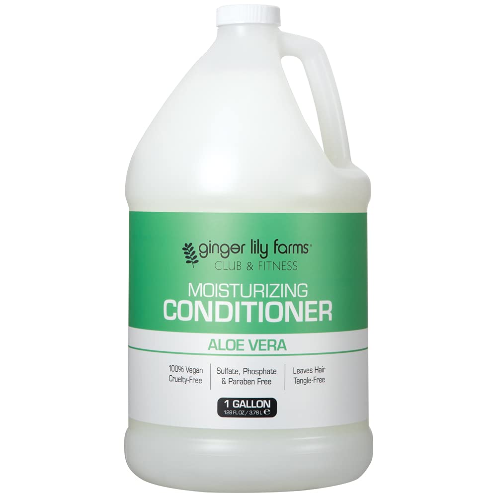 Ginger Lily Farms front view of 1 gallon refill bottle showing branding and size benefit