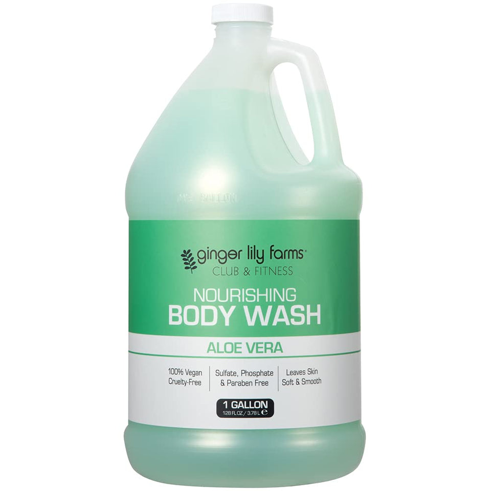 Ginger Lily Farms front label showing aloe scent and vegan claim for easy identification